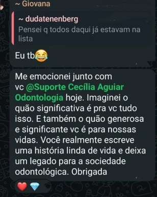 Depoimento 5 de participante do Congresso Brasileiro de Saliva